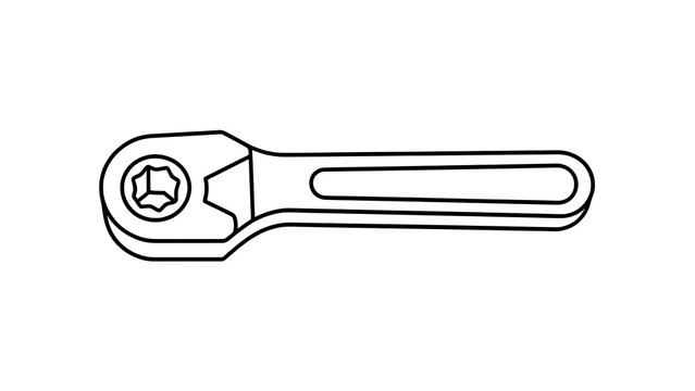 Illustration of a socket wrench on white background.