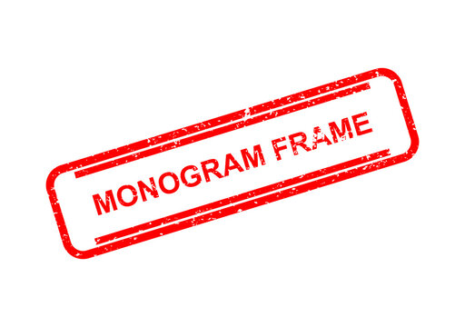 Red monogram frame stamp with text monogram frame illustration
