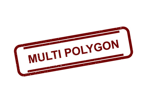 Red multi polygon vector stamp with label illustration