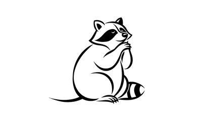 Naklejka premium Cute raccoon illustration on white background.