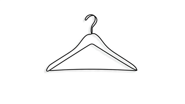 Simple wooden hanger illustration on white background.