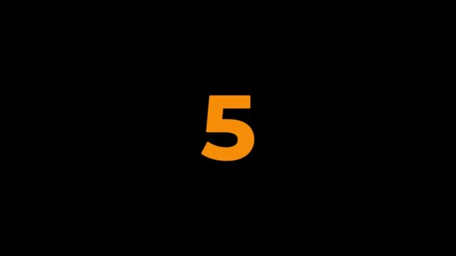 10 second countdown animation on black background. 4k video