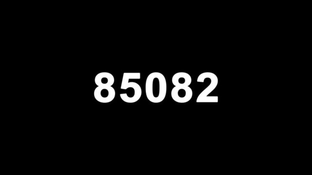 Animation numbers from 0 to 1000000