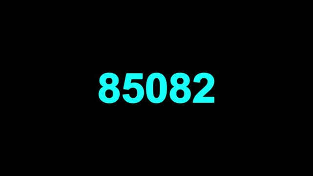Animation numbers from 0 to 1000000