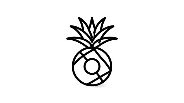 Minimalist pineapple logo icon white background.