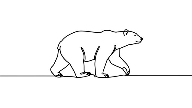 Minimalist polar bear illustration on white background.