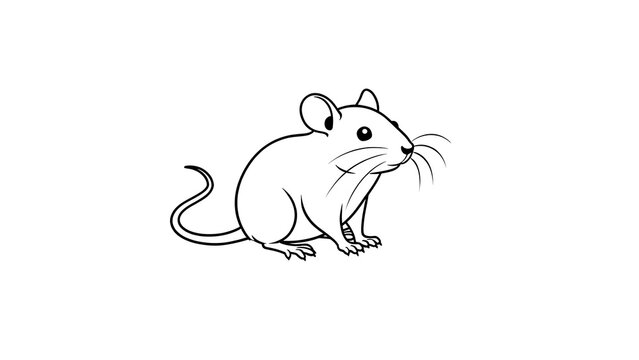 Cute mouse illustration on white background.