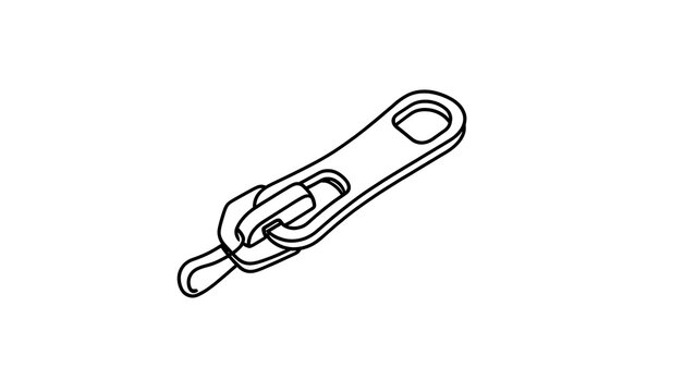 Zipper pull tab isolated on white background.