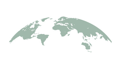 Abstract world map silhouette with global continent outline in minimalist flat style. Modern earth geography illustration ideal for international business, travel, education and technology projects. © Sk