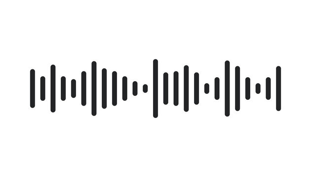 Modern audio waveform sound wave icon set with equalizer bars for music, podcast and voice recording visuals. Clean minimal vector collection ideal for streaming, broadcasting and media projects.