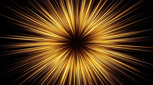 Golden radial light burst with dynamic motion lines.