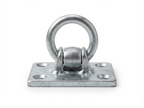 Metal lashing eye plate with rotating circular d-ring d ring anchorage