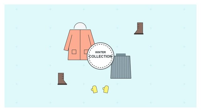 Winter Fashion Collection Flat Design Illustration