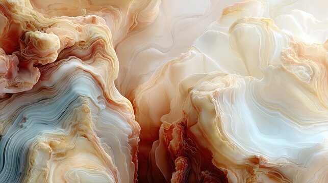 Abstract fluid art background featuring marble swirls in soft tones