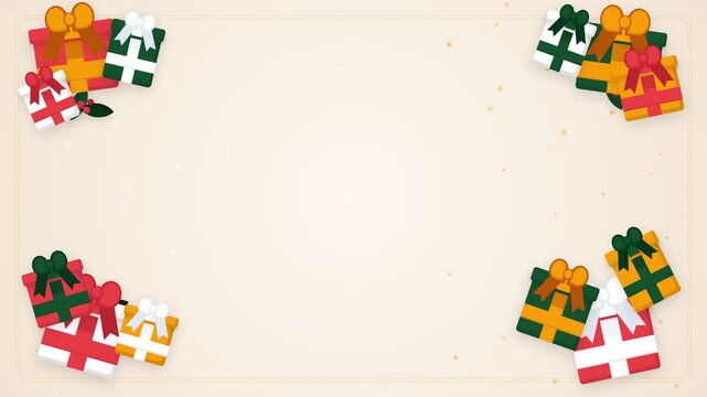 Minimalist Christmas Holiday Gift Box Border Background for Seasonal Sales
