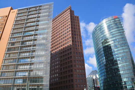BERLIN GERMANY: Potsdamer Platz, Potsdam Square is an important public square and traffic intersection in the centre of Berlin south of the Brandenburg Gate and the Reichstag 