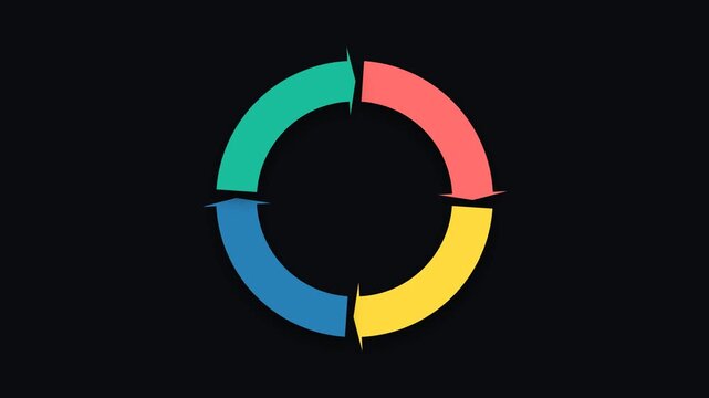 Animated PDCA Cycle Business Process Infographic on empty custom text