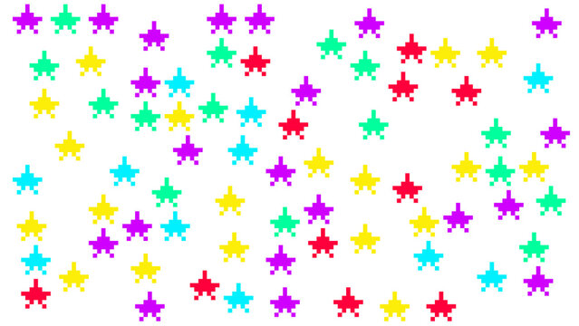 Colorful retro pixel stars pattern background