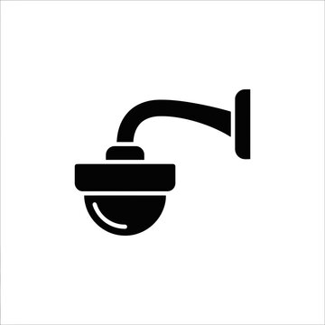 Black security camera icon silhouette vector design.