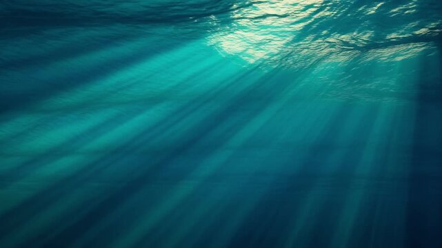 Underwater waves flowing in deep ocean currents