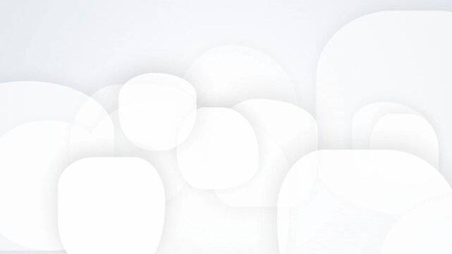 Floating white rounded square shapes with soft shadows on a clean bright background, concept for minimal interface design, UI graphics and web UI