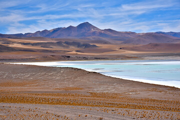 Laguna Tuyacto (Laguna Tuyajto) - remote, high-altitude salt lake in northern Chile's Antofagasta Region.  Atacama Desert, Chile. © Gennady