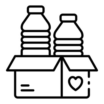 water donation icon. bottled drink charity. clean supply access