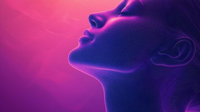 Thyroid medical illustration with luminous endocrine gland image