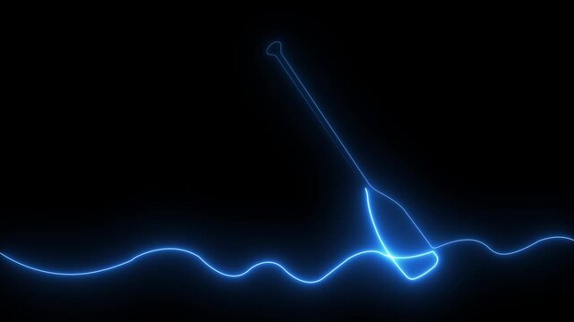 Glowing neon line Baseball bat icon isolated on black background. Sport equipment. 4K Video motion graphic animation