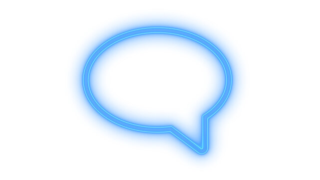 Glowing neon speech bubble icon isolated on transparent background. Chat symbol. Message balloon. Communication sign. Forum dialogue.