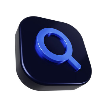 Magnifying Glass Icon for Search and Discovery 3D Render