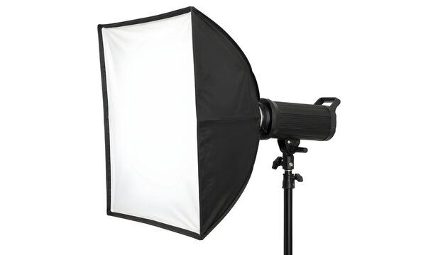 Professional Photography Softbox Studio Light Isolated on White Background, Photo Lighting Equipment