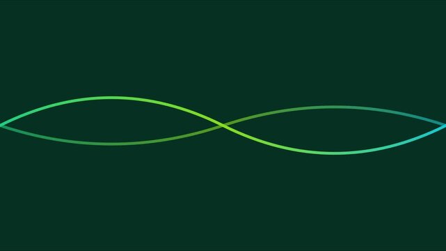 Abstract green wave motion background, smooth glowing sine wave animation for digital technology and data visualization concepts 4k