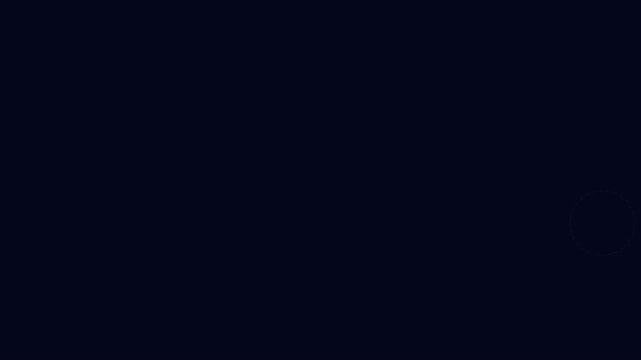 Minimalist loading spinner animation with rotating dashed circle on dark 4k background, progress indicator