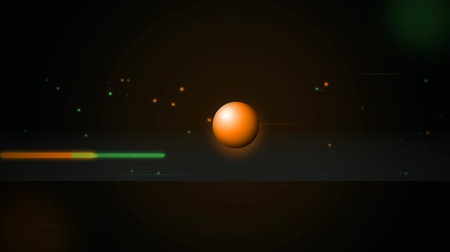 Glowing 3D sphere changing colors with floating particles, ideal for digital art, motion graphics and science