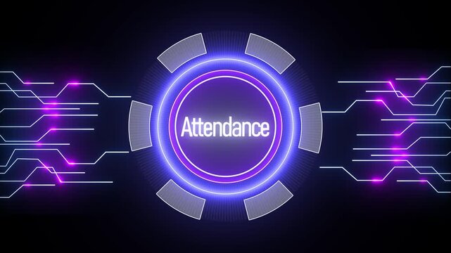 Modern futuristic attendance system interface design illustration