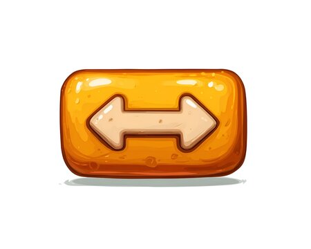 Glossy Orange Two-Way Arrow Button for User Interface