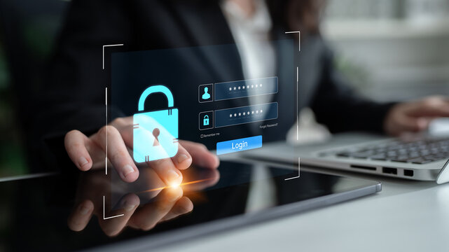 A user interface for a secure login portal. The screen requires a username and password for authentication, providing access to a private account or system. Fermion