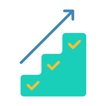 Action Steps Icon - Flat Color