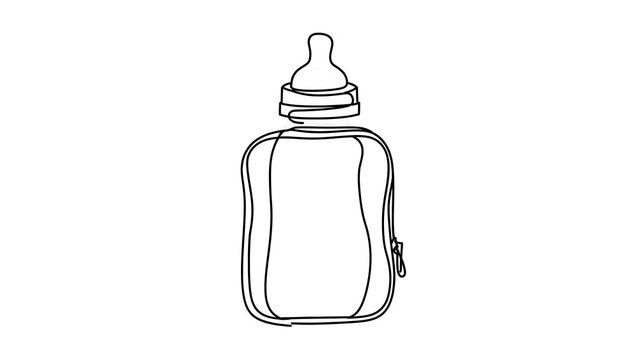 Baby bottle illustration on white background.