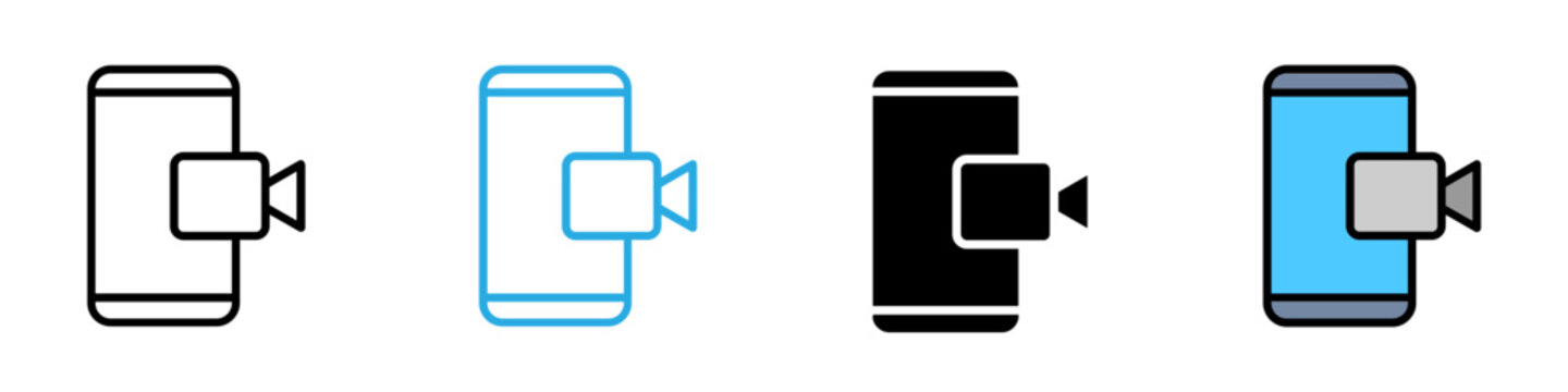  Video camera multi - style icon design concept
