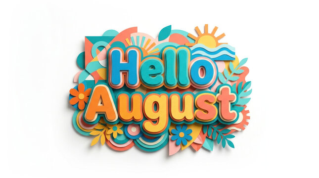 Hello August Paper Cutout Art