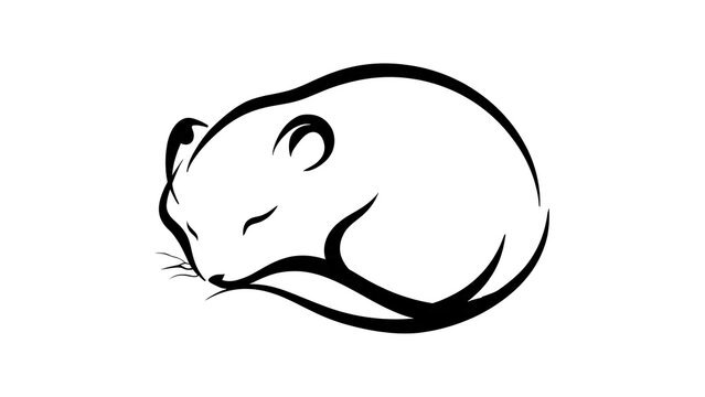 Minimalist mouse illustration on white background.