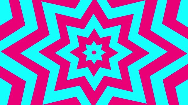 Abstract geometric star pattern motion loop vector