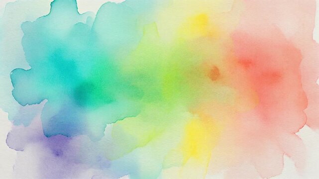 水彩インクが広がる抽象アート背景Colorful Watercolor Bloom on Paper | Abstract Paint Bleed Background
