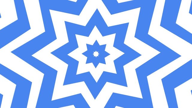Blue and white concentric star motion graphic vector