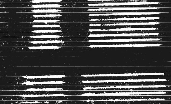 Abstract black Redacted Lines Texture, Distressed Photocopy Grunge and Glitch Horizontal Stripes on transparent Background