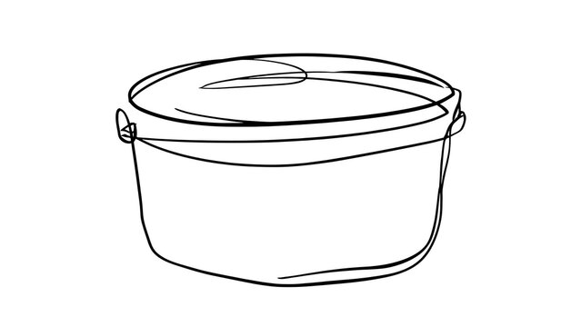 Empty plastic container with lid white background.