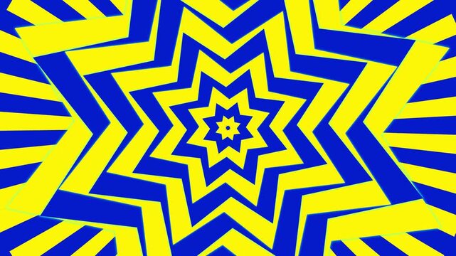 Blue and yellow abstract geometric spiral vector