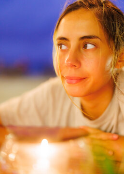 Beautiful small smile on woman